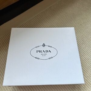 Prada box - white with stud detail and tissue paper